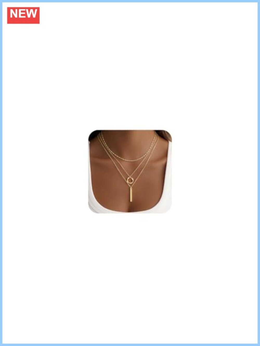 Gold Plated Layered Necklace Set 3 Piece Dainty Pendant Stack Gift
